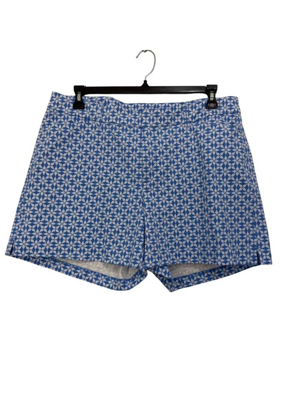 Old Navy Womens High-Rise Pixie Chino Shorts Blue White Geometric Size 16